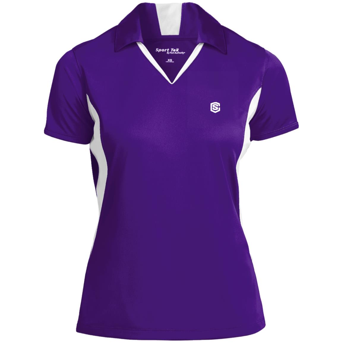 Illustrator White Logo LST655 Ladies' Colorblock Performance Polo
