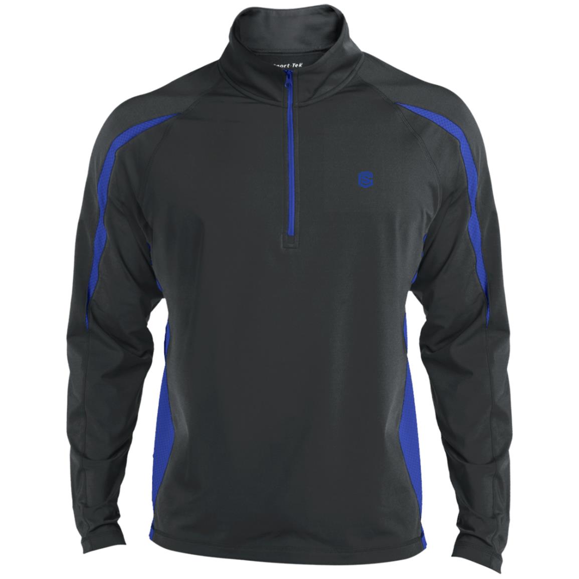 Illustrator Blue Logo ST851 Men's Sport Wicking Colorblock 1/2 Zip