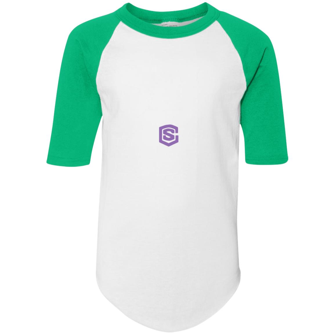 Illustrator Purple Logo 4421 Youth Colorblock Raglan Jersey