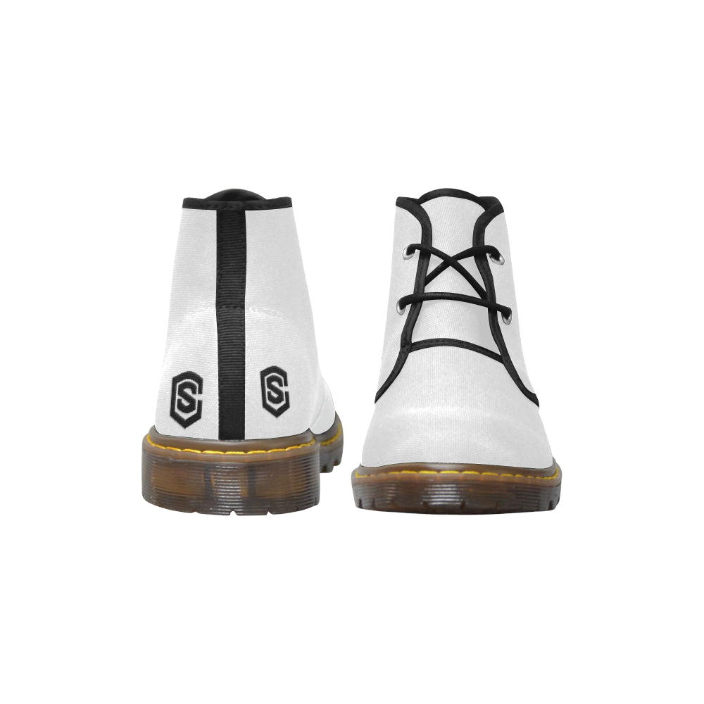 black logo Women's Canvas Chukka Boots (Model 2402-1)