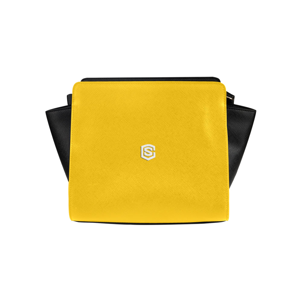 YELLOW SATCHEL BAG white logo Satchel Bag (Model 1635)