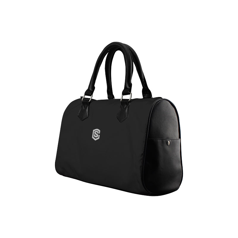 BLACK HANDBAG silver logo Boston Handbag (Model 1621)
