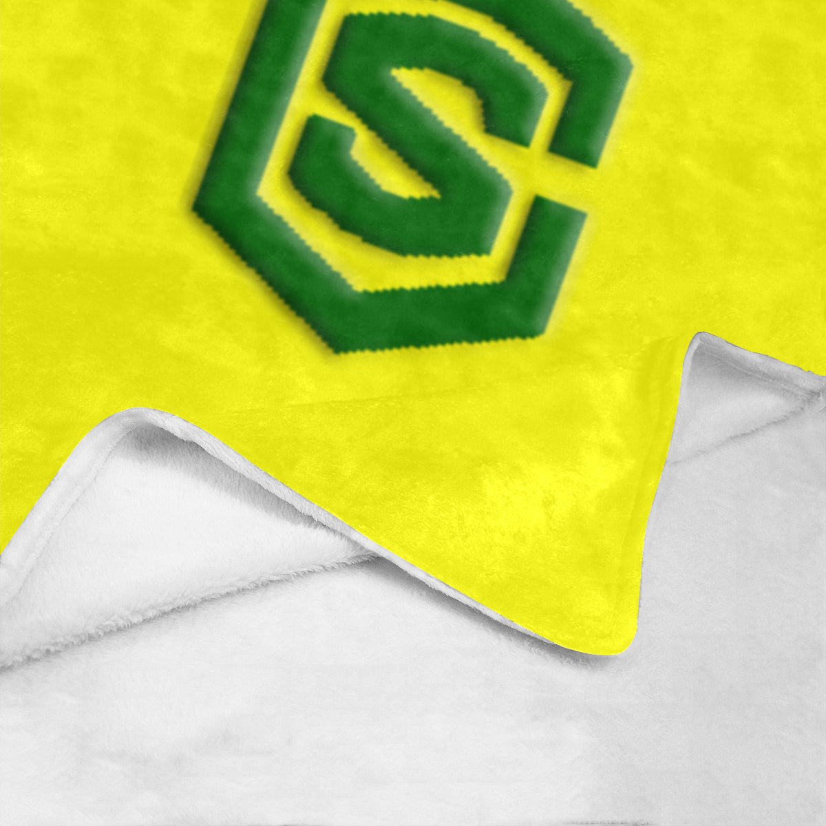 Yellow Ultra-Soft Micro Fleece Blanket with Green Logo Ultra-Soft Micro Fleece Blanket 30"x40"
