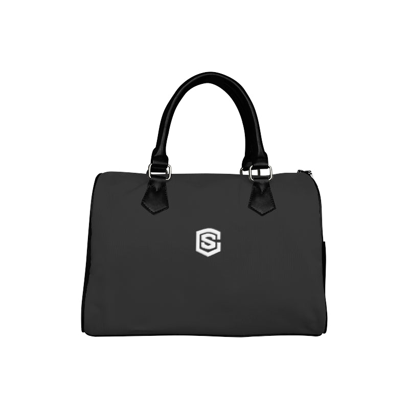 BLACK HANDBAG white logo Boston Handbag (Model 1621)