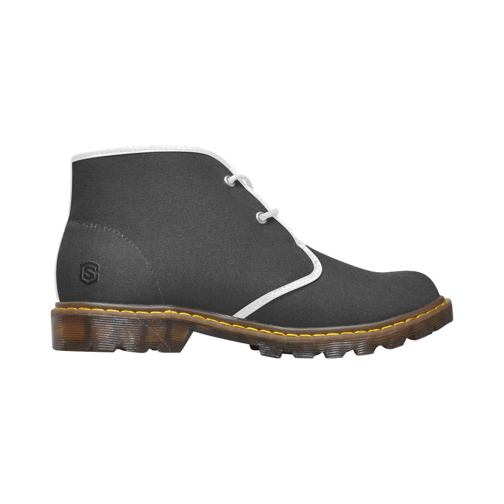 black Men's Canvas Chukka Boots (Model 2402-1)