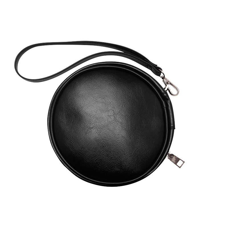 BLACK ROUND BAG white logo Round Makeup Bag (Model 1625)