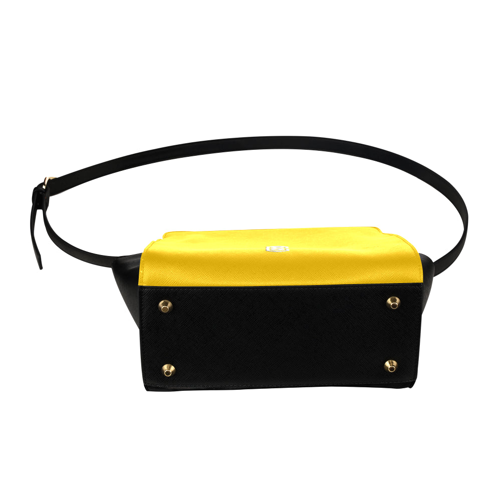 YELLOW SATCHEL BAG silver logo Satchel Bag (Model 1635)
