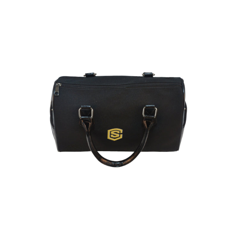 BLACK HANDBAG gold logo Boston Handbag (Model 1621)