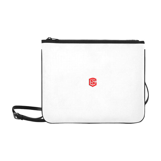 WHITE SLIM CLUTCH BAG red logo Slim Clutch Bag (Model 1668)