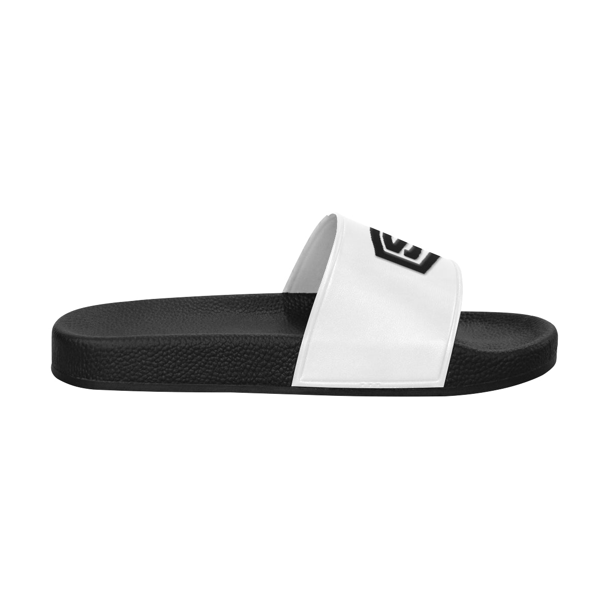 black logo Men's Slide Sandals (Model 057)