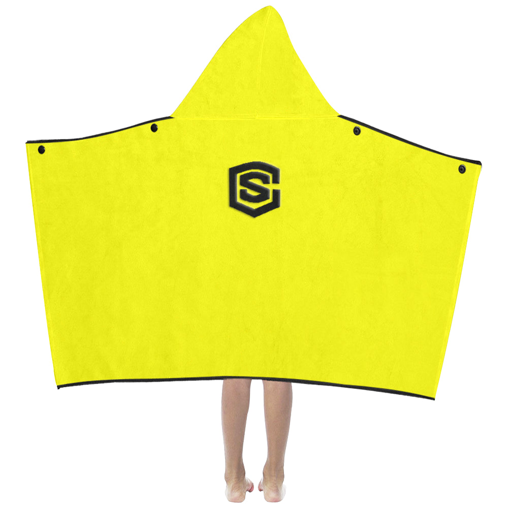 YellowKids' Hooded Bath Towels with Black Logo Kids' Hooded Bath Towels