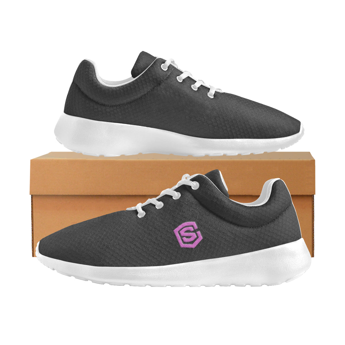 pink logo Women's Athletic Shoes (Model 0200)