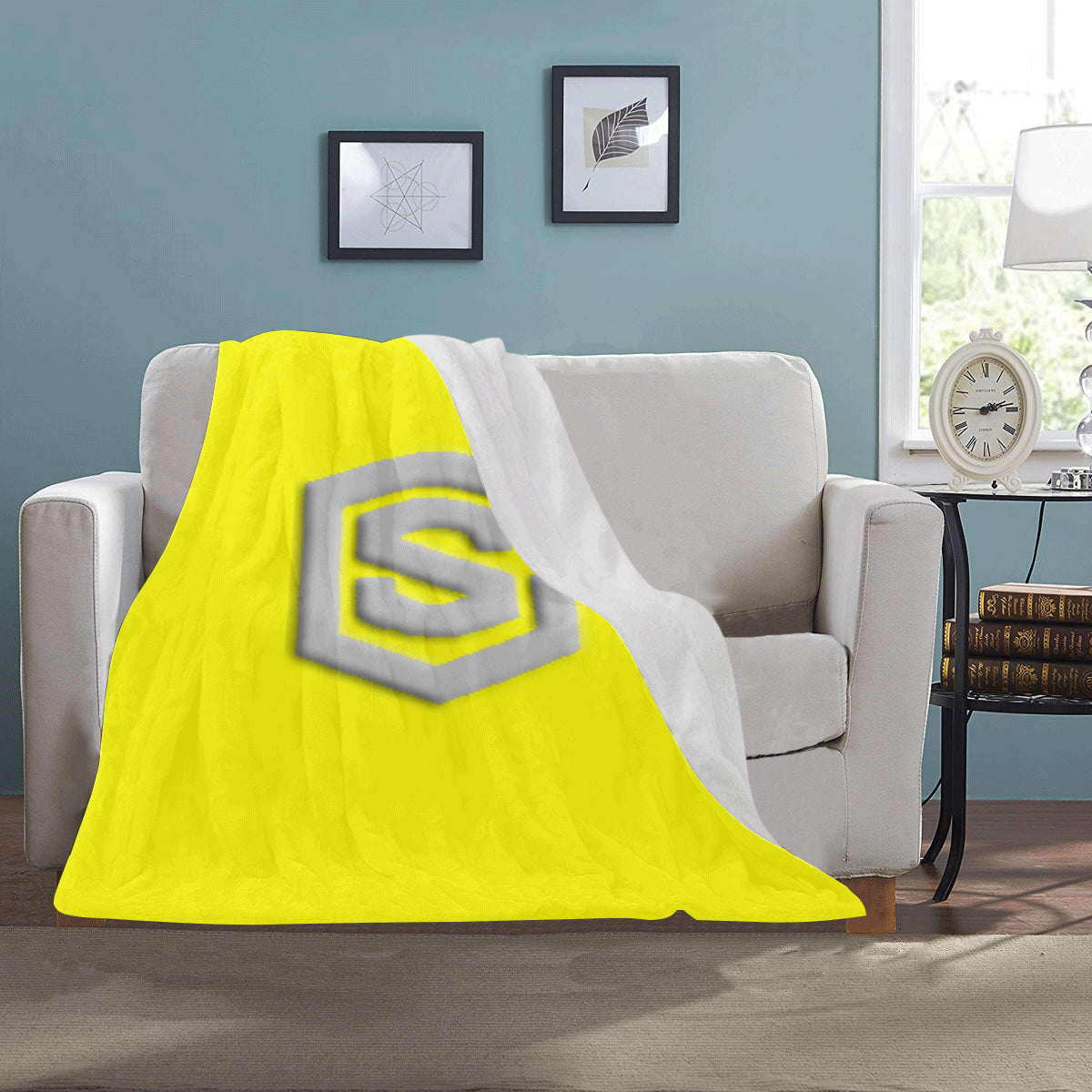 Yellow Ultra-Soft Micro Fleece Blanket with Silver Logo Ultra-Soft Micro Fleece Blanket 30"x40"