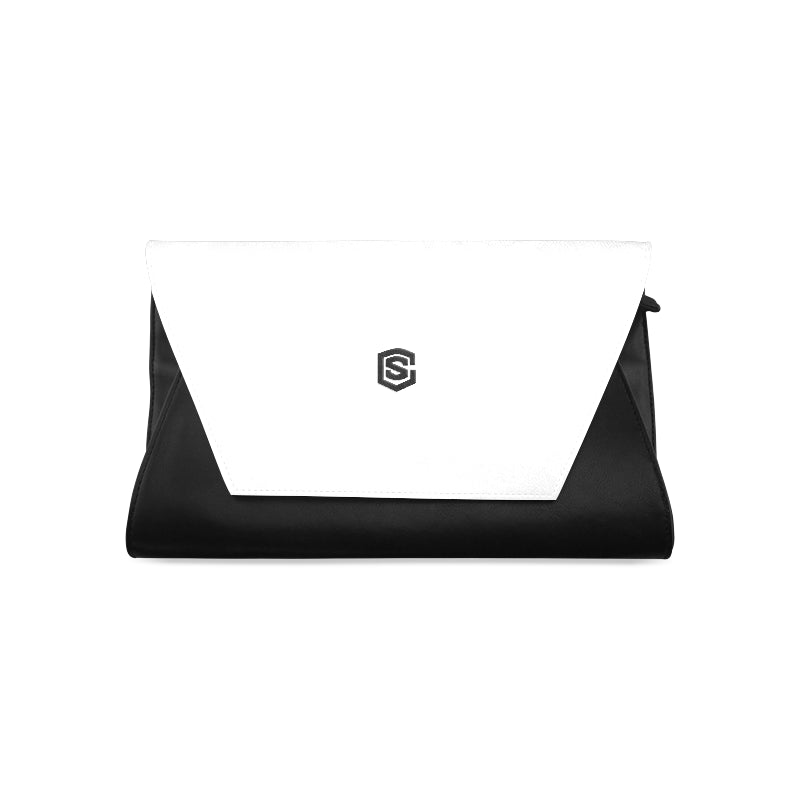 WHITE CLUTCH BAG black logo Clutch Bag (Model 1630)
