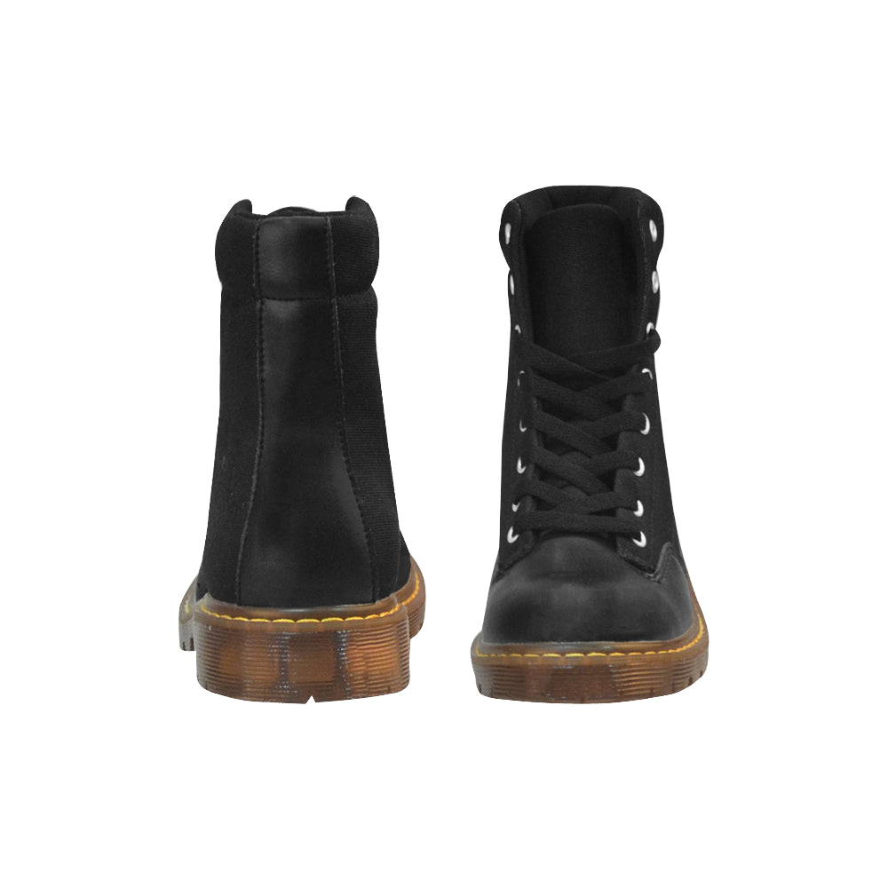 black logo Apache Round Toe Men's Winter Boots (Model 1402)