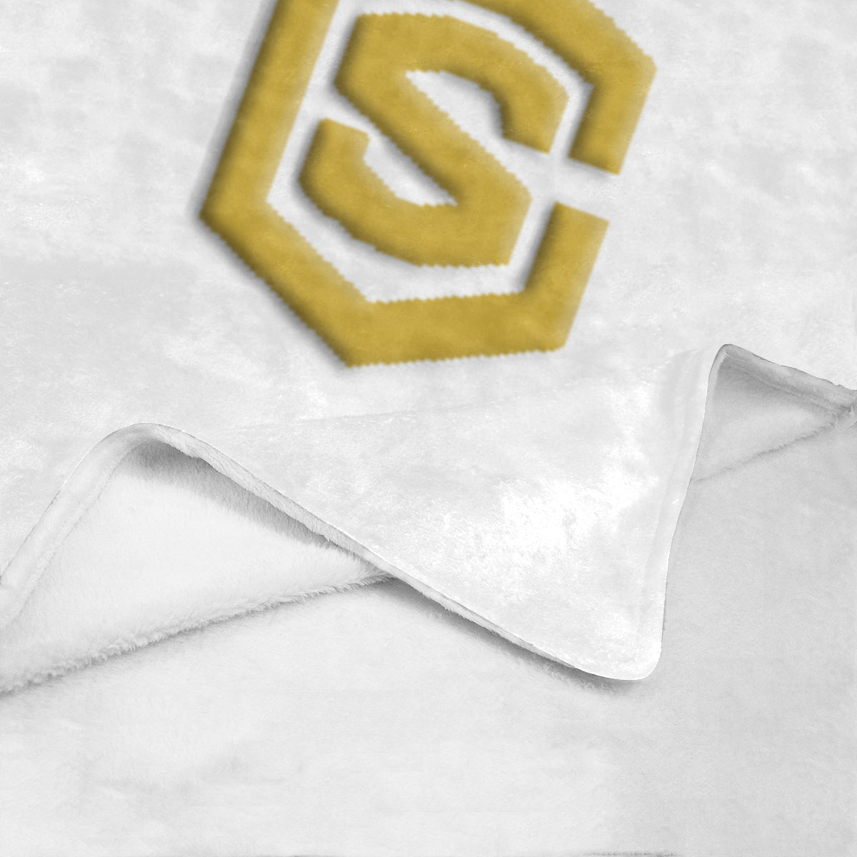 White Ultra-Soft Micro Fleece Blanket with Gold Logo Ultra-Soft Micro Fleece Blanket 30"x40"