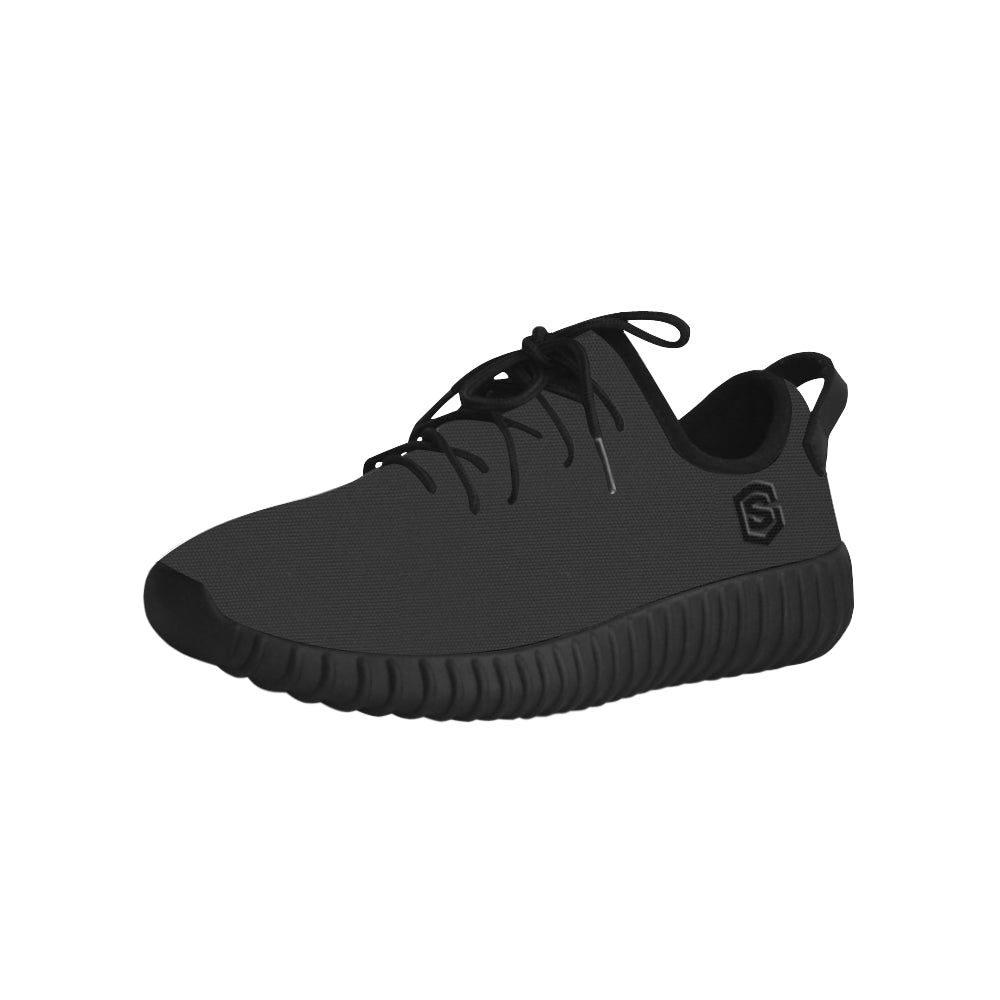 black logo Grus Men's Breathable Woven Running Shoes (Model 022)