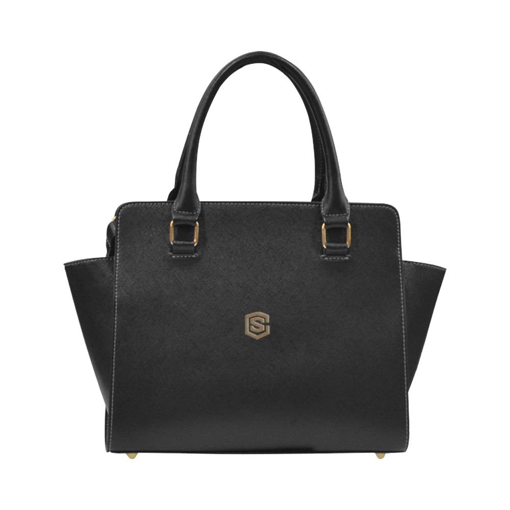 BLACK CLASSIC SHOULDER HANDBAG brown logo Classic Shoulder Handbag (Model 1653)