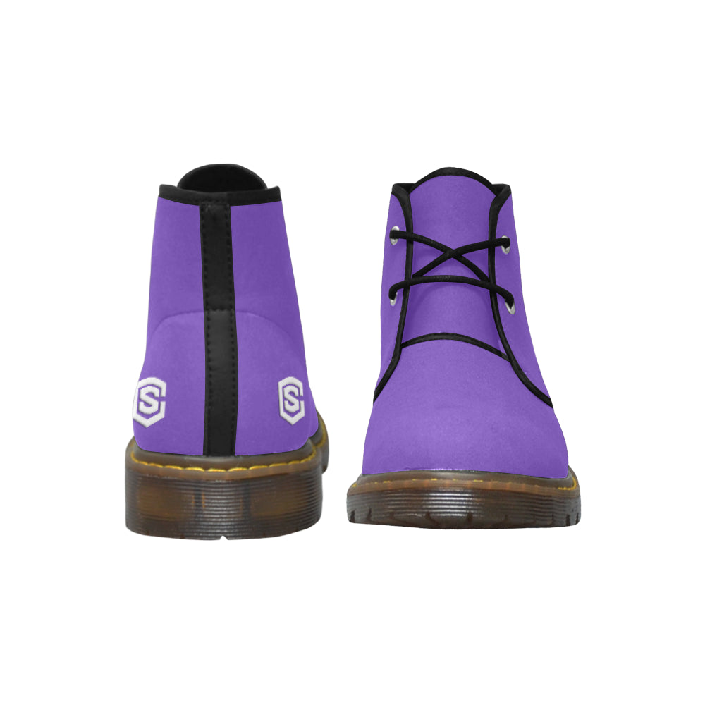 White Logo Men's Nubuck Chukka Boots (Model 2402)