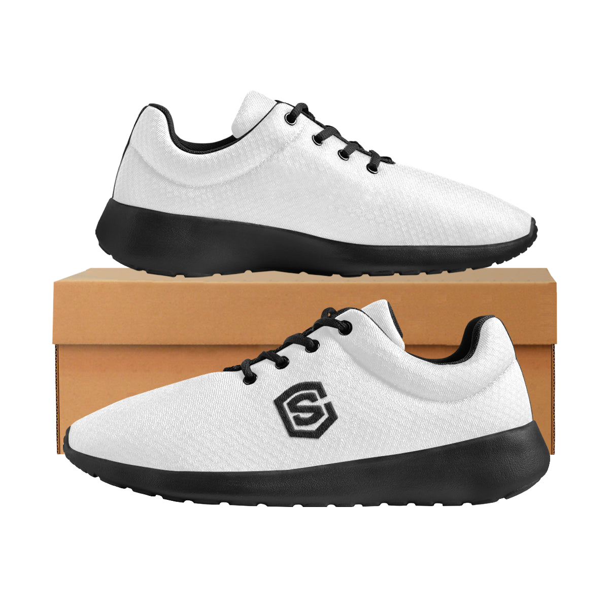 black logo Men's Athletic Shoes (Model 0200)