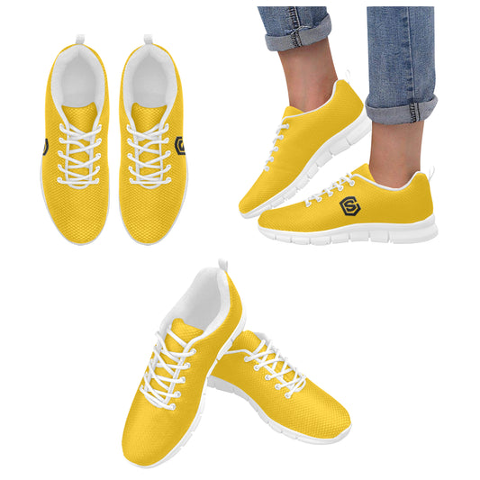 black logo Women's Breathable Running Shoes (Model 055)