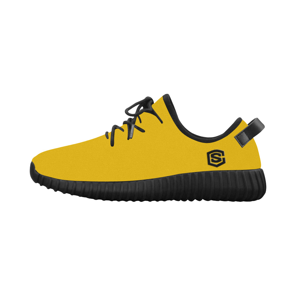 black logo Grus Men's Breathable Woven Running Shoes (Model 022)
