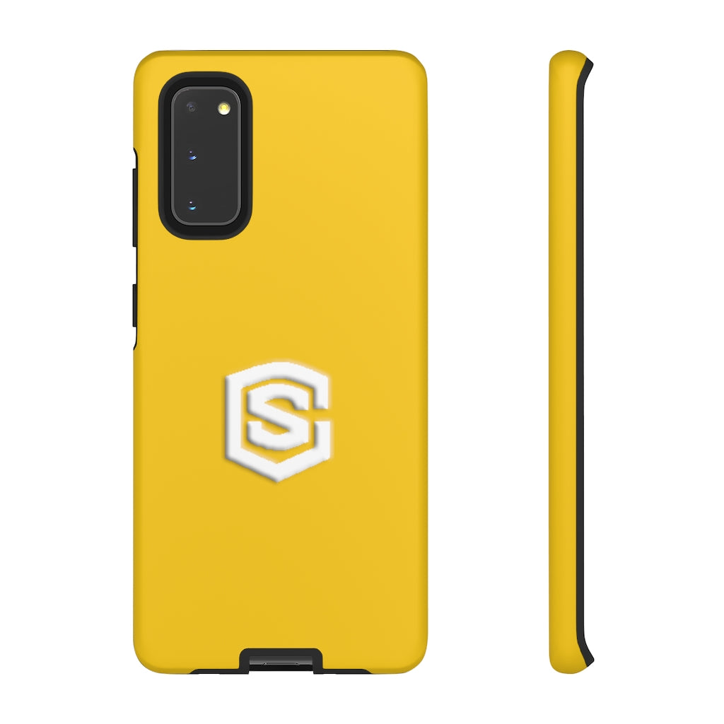 Yellow Tough Cases White Logo
