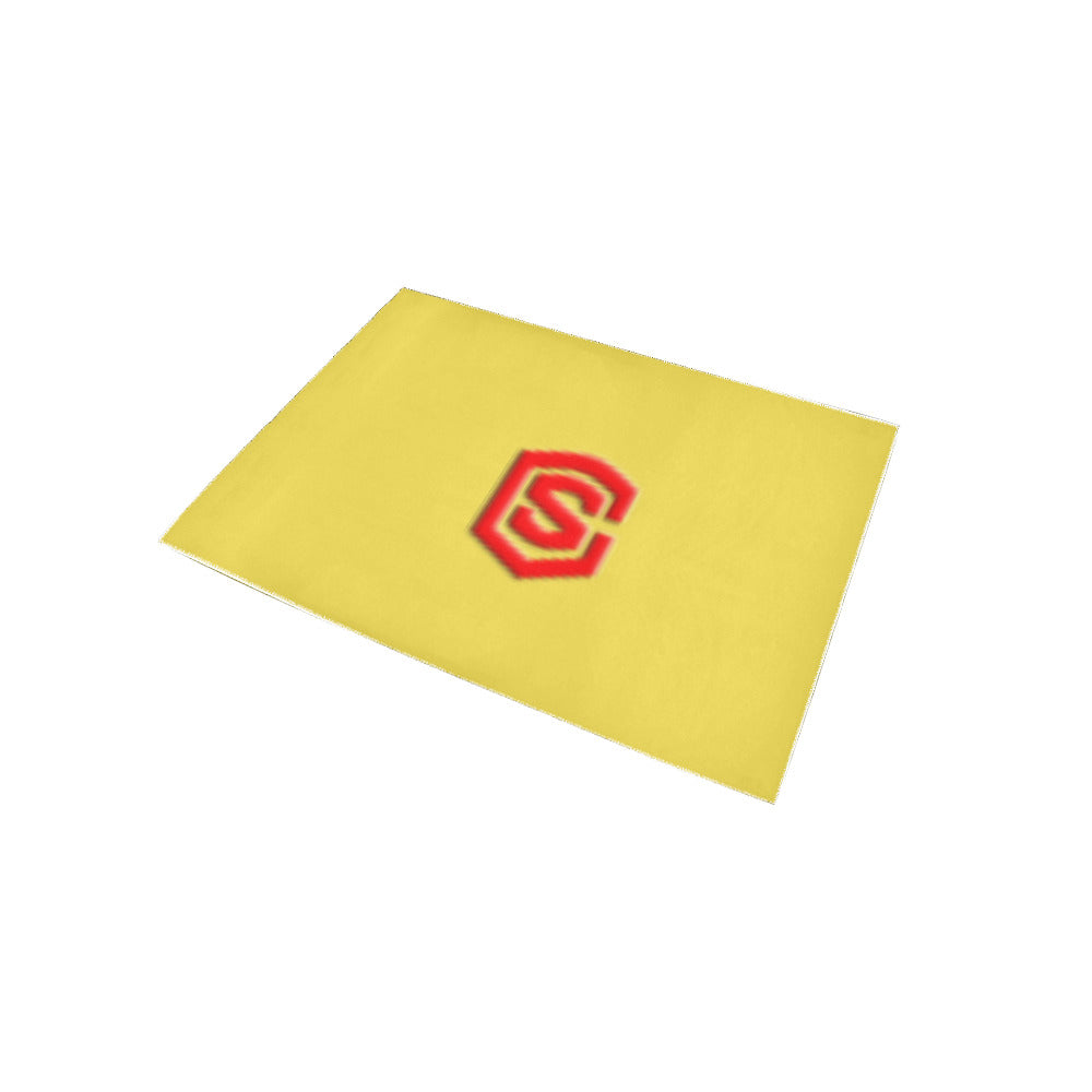 Yellow Area Rug Red Logo Area Rug 5' x 3.2'