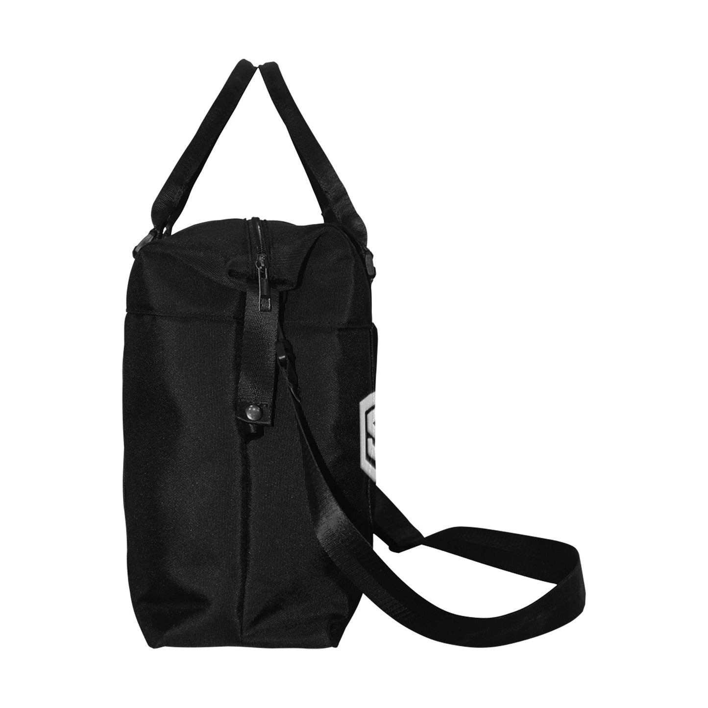 Black Large Capacity Duffle Bag With Silver Logo Large Capacity Duffle Bag(Model1715)