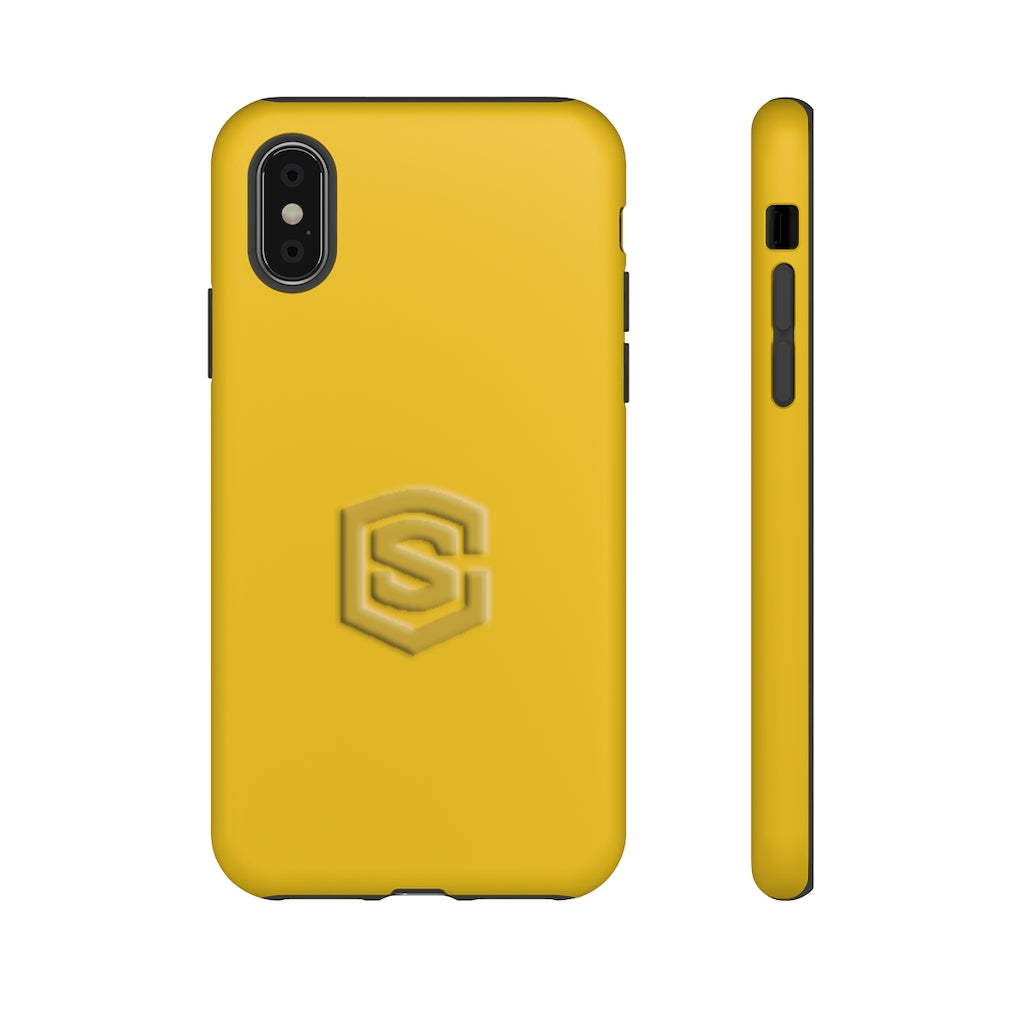 Yellow Tough Cases Gold Logo