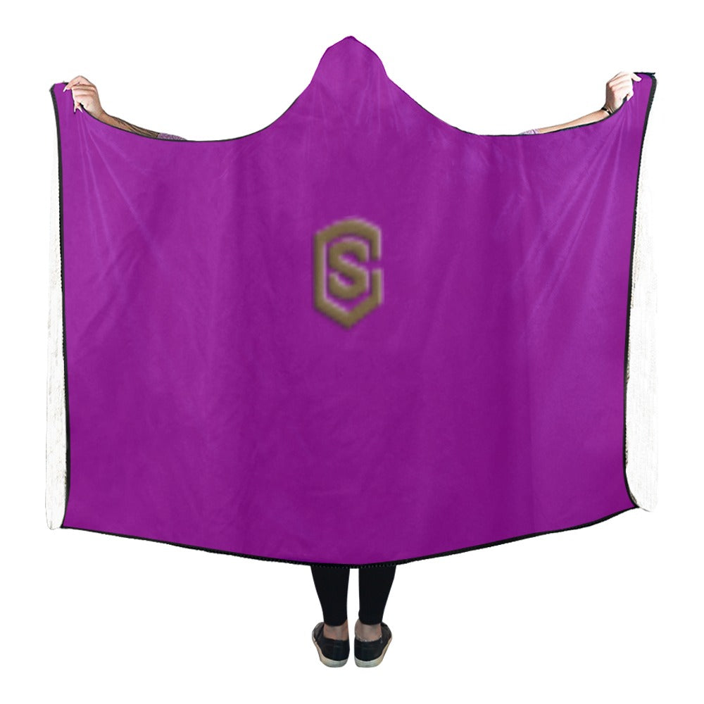 Purple Hooded Blanket 80"x56" with Brown Logo Hooded Blanket 80"x56"