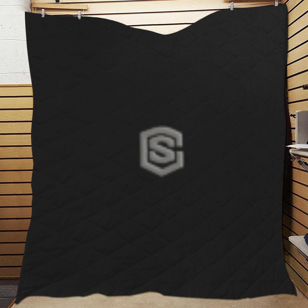 BLACK CISTOM QUILT GRAY LOGO Custom Quilt 70" x 80"