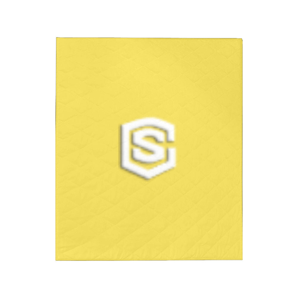 Yellow Custom Quilt White Logo Custom Quilt 50" x 60"
