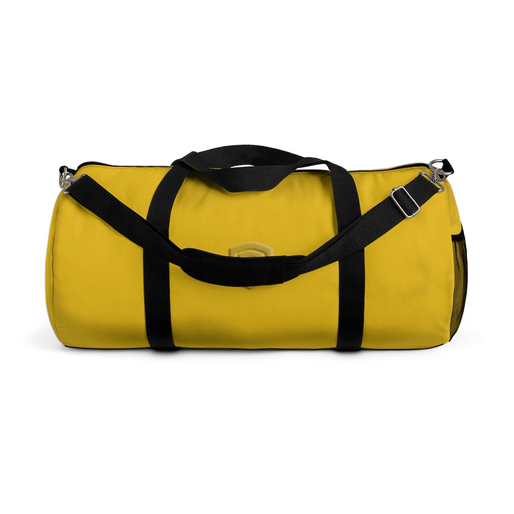 Yellow Duffel Bag Gold Logo