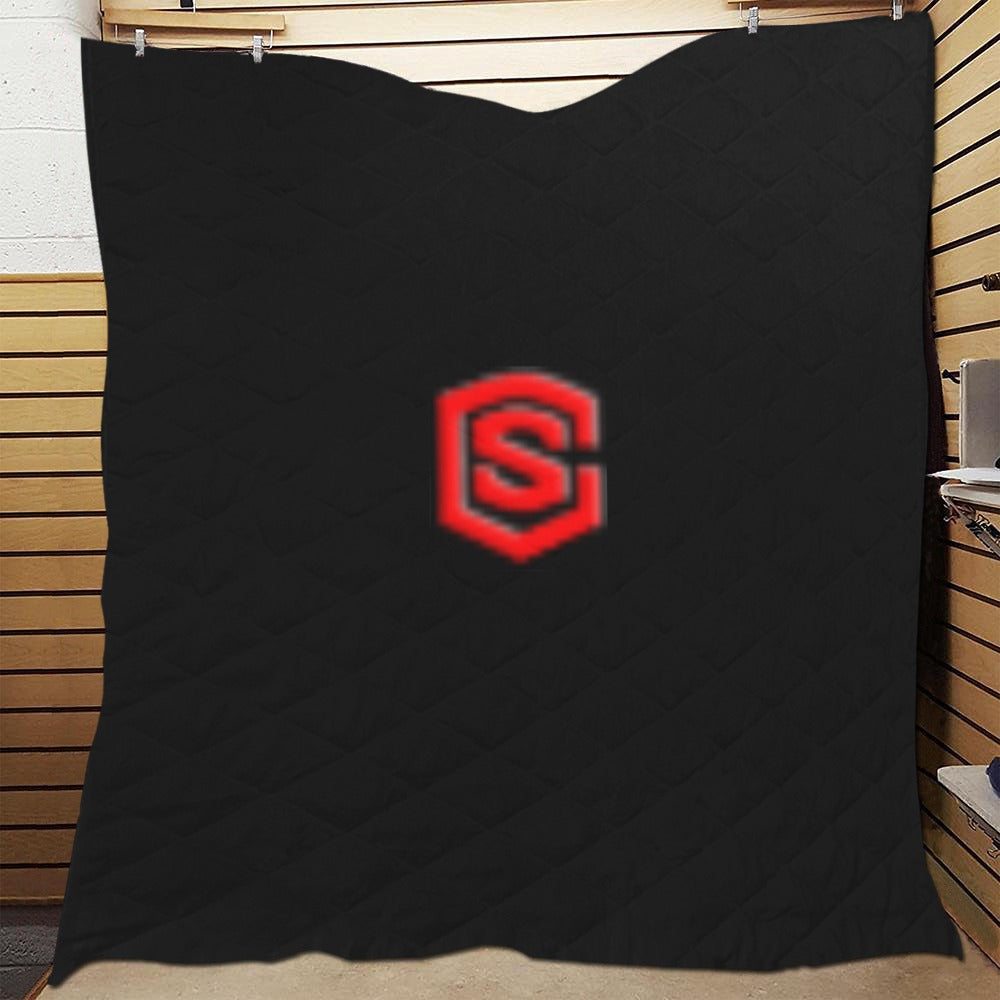 BLACK CISTOM QUILT RED LOGO Custom Quilt 70" x 80"