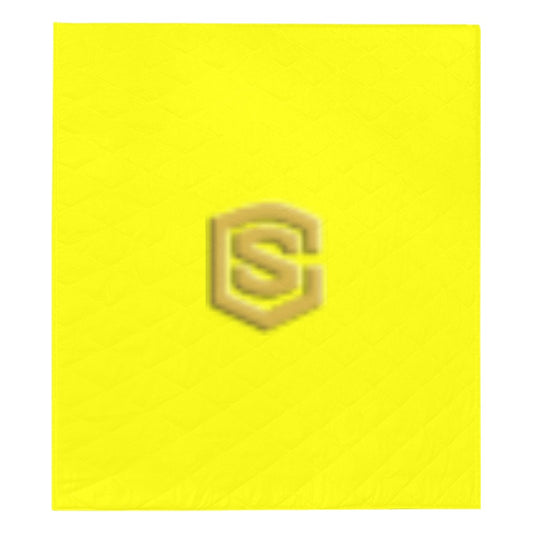 Yellow  Quilt with Gold Logo Custom Quilt  70" x 80"