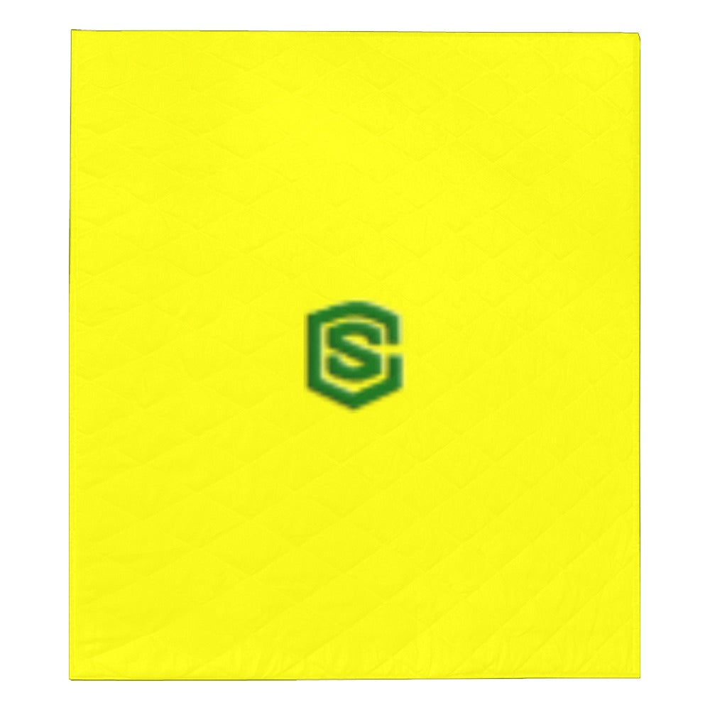YELLOW CUSTOM QUILT BROWN LOGO Custom Quilt  70" x 80"