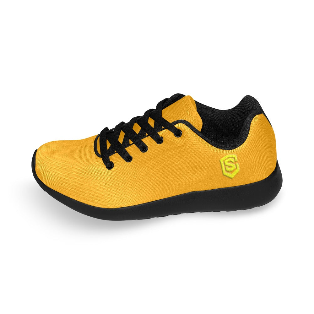 ORANGE KID SNEAKER WITH YELLOW LOGO Kid's Sneakers (Little Kid / Big Kid) (Model020)