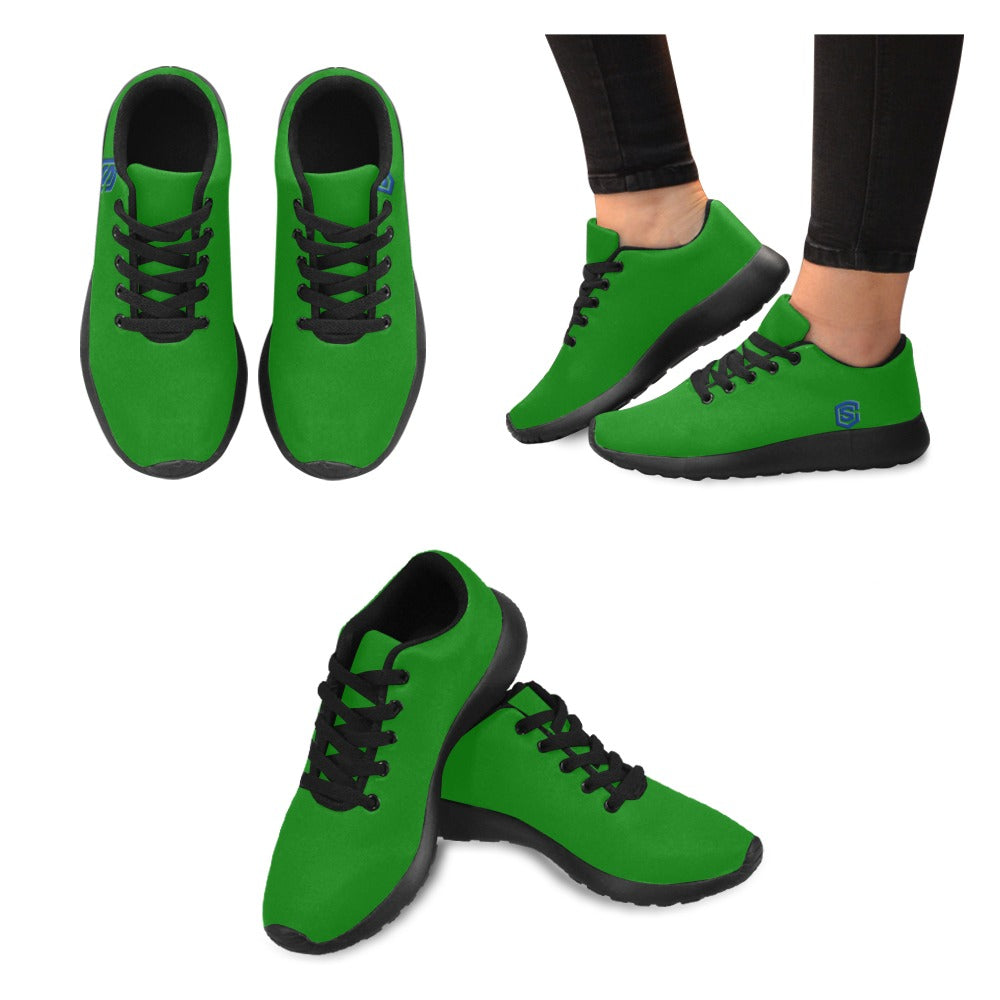 GREEN KID SNEAKER WITH BLUE LOGO Kid's Sneakers (Little Kid / Big Kid) (Model020)