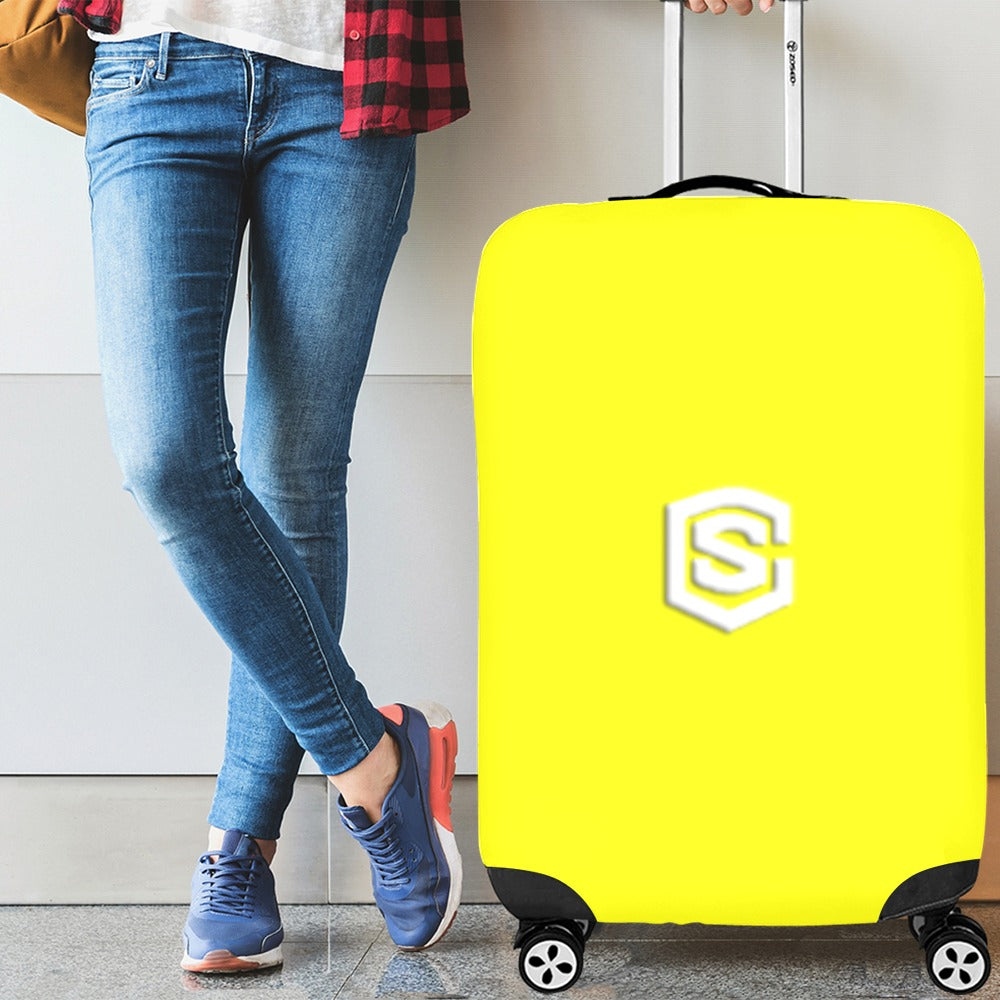 YELLOW LUGGAGE COVER WITH WHITE LOGO Luggage Cover (Large Size) (26"-28")