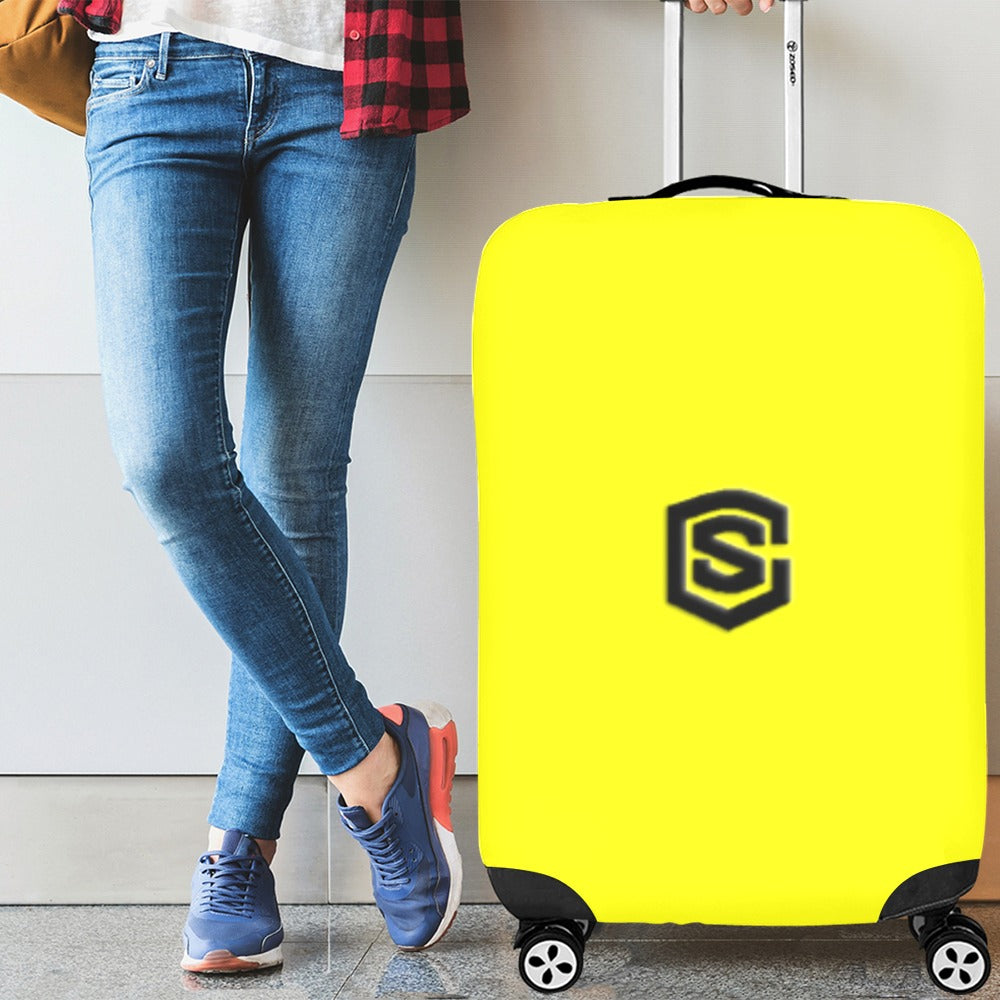 YELLOW LUGGAGE COVER WITH BLACK LOGO Luggage Cover (Large Size) (26"-28")