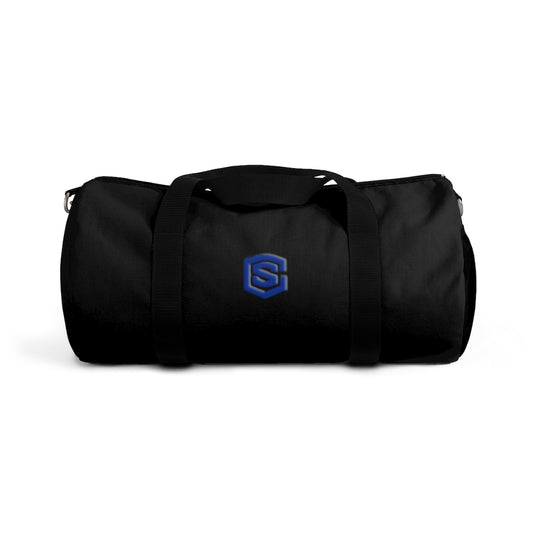 Black Duffel Bag Blue Logo