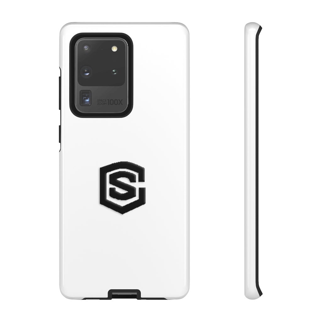 White Tough Cases Black Logo