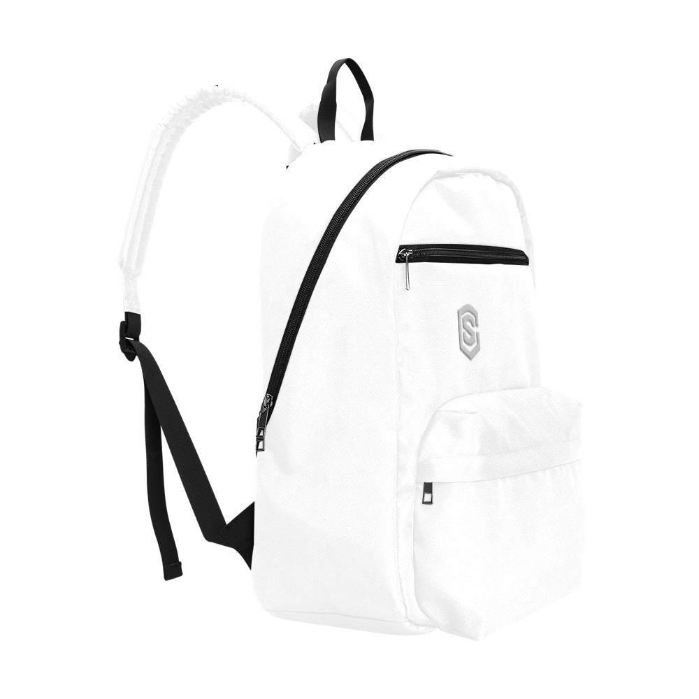 White Travel Backpack With Blue Logo Travel Backpack(Large Capacity)(Model 1691)
