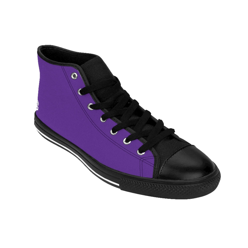 purple Women's High-top Sneakers White logo