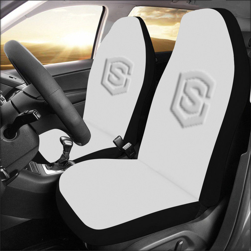 Grey Car Seat Covers Silver Logo Car Seat Covers (Set of 2)