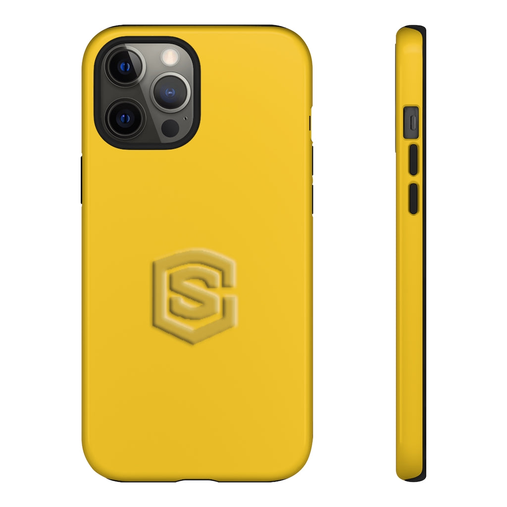 Yellow Tough Cases Gold Logo