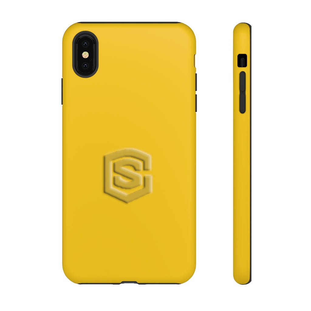 Yellow Tough Cases Gold Logo