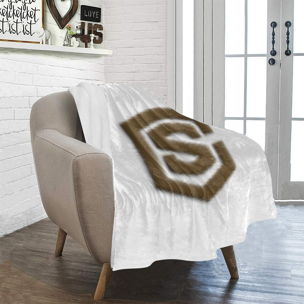 White Ultra-Soft Micro Fleece Blanket Brown Logo Ultra-Soft Micro Fleece Blanket 30"x40"