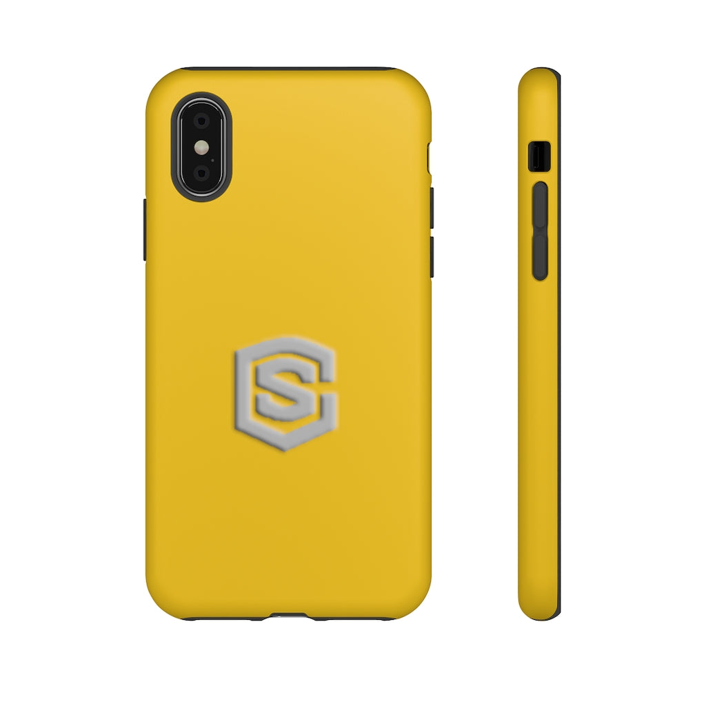 Yellow Tough Cases Silver Logo